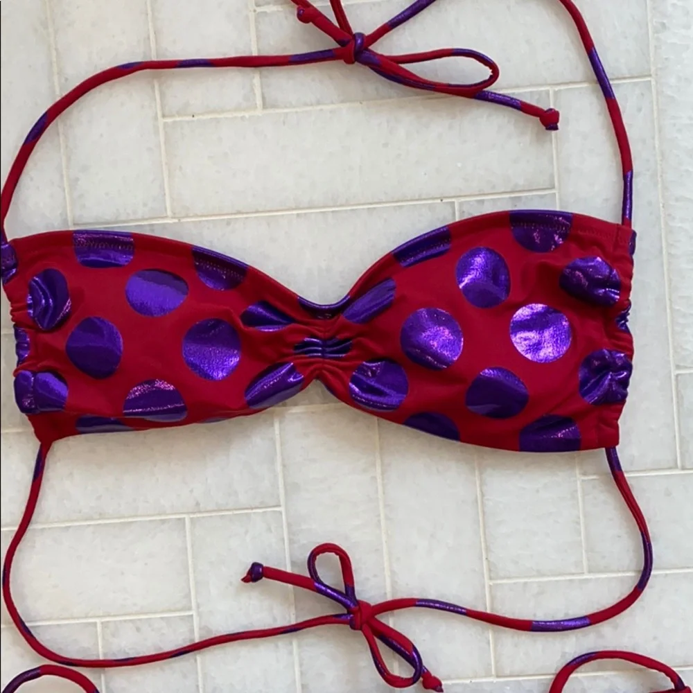 NWOT VICTORIAS SECRET PURPLE POLKA DOT BIKINI - Picture 2 of 7
